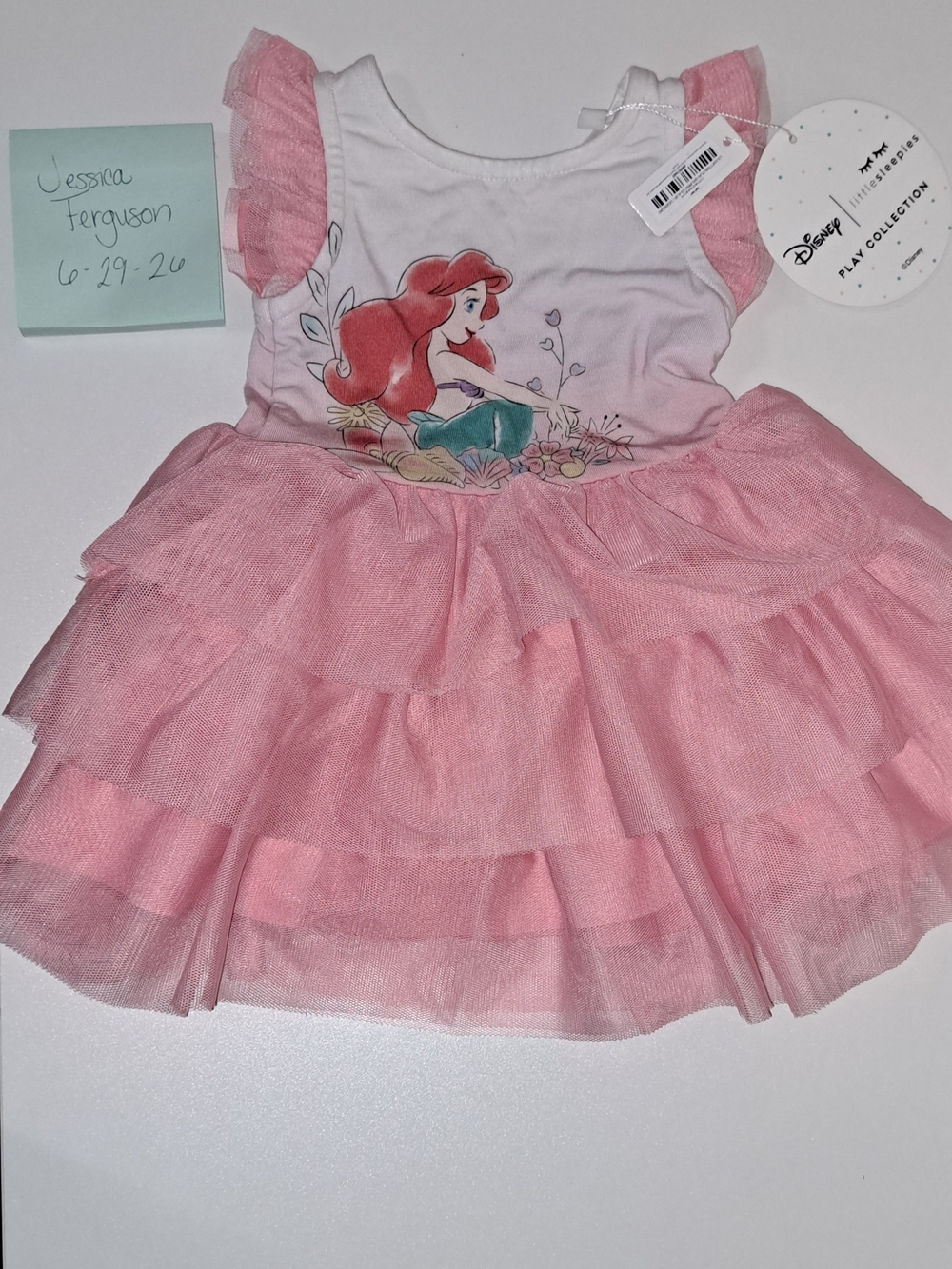 Little Sleepies Pink Ariel Tulle Tiered Dress